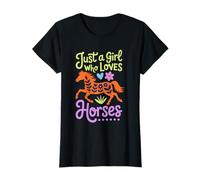 Just A Girl Who Loves Horses Women Horses Graphic Camiseta
