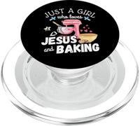Just A Girl Who Loves Jesus and Baking Funny Christian PopSockets PopGrip para MagSafe