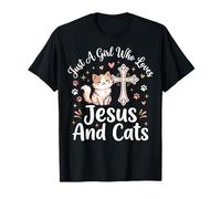 Just A Girl Who Loves Jesus and Cats Camiseta
