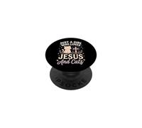 Just A Girl Who Loves Jesus and Cats PopSockets PopGrip Adhesivo