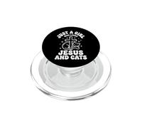 Just A Girl Who Loves Jesus and Cats PopSockets PopGrip para MagSafe