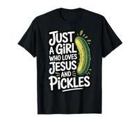 Just A Girl Who Loves Jesus And Pickles Camiseta