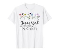 Just a Girl Who Loves Jesus Girls Christian Rooted in Christ Camiseta