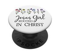 Just a Girl Who Loves Jesus Girls Christian Rooted in Christ PopSockets PopGrip Adhesivo