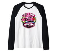 Just A Girl Who Loves Jet Ski Lover Women's Jetski PWC Cute Camiseta Manga Raglan