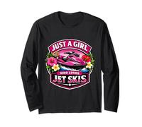 Just A Girl Who Loves Jet Ski Lover Women's Jetski PWC Cute Manga Larga