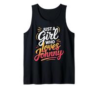 Just A Girl Who Loves Johnny T-Shirt Cute John Johnny Camiseta sin Mangas