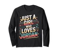 Just A Girl Who Loves Jordan T-Shirt Cute Jordan Manga Larga