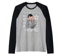 Just A Girl Who Loves K-Pop and Anime KPOP Camiseta Manga Raglan