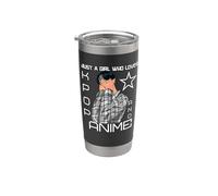 Just A Girl Who Loves K-Pop And Anime KPOP Vaso térmico de acero inoxidable de doble pared