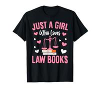 Just A Girl Who Loves Law Books Escuela de Derecho Estudiante de Derecho Camiseta