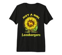 Just A Girl Who Loves Leonbergers Dog Sunflower Leonberger Camiseta Premium