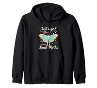 Just A Girl Who Loves Luna Moths Moon Insect Lover Sudadera con Capucha
