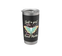 Just A Girl Who Loves Luna Moths Moon Insect Lover Vaso térmico de acero inoxidable de doble pared