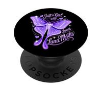 Just A Girl Who Loves Luna Polillas Vibrante Mariposa Púrpura PopSockets PopGrip Adhesivo