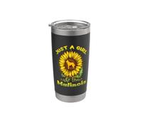 Just A Girl Who Loves Malinois Dog Funny Sunflower Lover Vaso térmico de acero inoxidable de doble pared