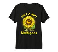 Just A Girl Who Loves Maltipoos Funny Dog Sunflower Maltipoo Camiseta Premium