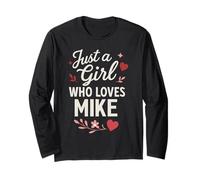 Just A Girl Who Loves Mike T-Shirt Cute Mike Manga Larga