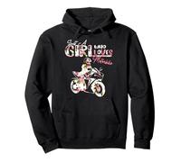 Just A Girl Who Loves Motorista Floral Woman Biker Lover Sudadera con Capucha