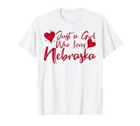 Just A Girl Who Loves Nebraska, Women's Girls Cute Nebraska Camiseta