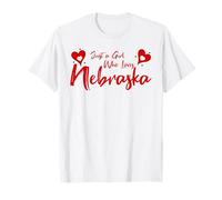 Just A Girl Who Loves Nebraska, Women's Girls Cute Nebraska Camiseta
