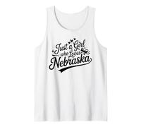 Just A Girl Who Loves Nebraska, Women's Girls Cute Nebraska Camiseta sin Mangas