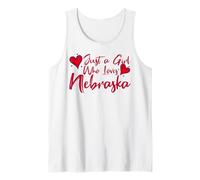 Just A Girl Who Loves Nebraska, Women's Girls Cute Nebraska Camiseta sin Mangas