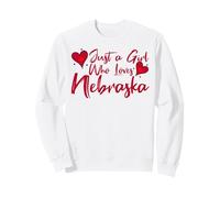 Just A Girl Who Loves Nebraska, Women's Girls Cute Nebraska Sudadera