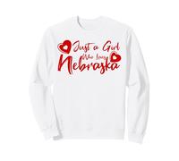 Just A Girl Who Loves Nebraska, Women's Girls Cute Nebraska Sudadera