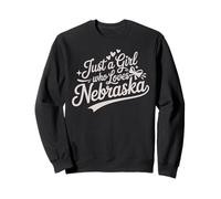 Just A Girl Who Loves Nebraska, Women's Girls Cute Nebraska Sudadera