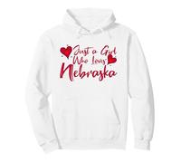 Just A Girl Who Loves Nebraska, Women's Girls Cute Nebraska Sudadera con Capucha