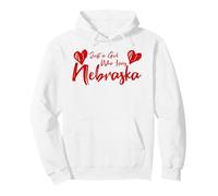 Just A Girl Who Loves Nebraska, Women's Girls Cute Nebraska Sudadera con Capucha