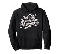 Just A Girl Who Loves Nebraska, Women's Girls Cute Nebraska Sudadera con Capucha
