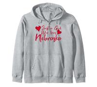Just A Girl Who Loves Nebraska, Women's Girls Cute Nebraska Sudadera con Capucha