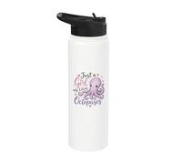 Just A Girl Who Loves Octopuses cute kawaii Cute Octopus Stainless Steel Insulated Water Bottle