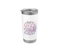Just A Girl Who Loves Octopuses cute kawaii Cute Octopus Vaso térmico de acero inoxidable de doble pared