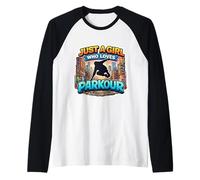Just A Girl Who Loves Parkour Lover Womens Teens Athlete Camiseta Manga Raglan