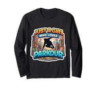 Just A Girl Who Loves Parkour Lover Womens Teens Athlete Manga Larga