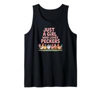Just A Girl Who Loves Peckers Chicken Farm Animal Tees Funny Camiseta sin Mangas