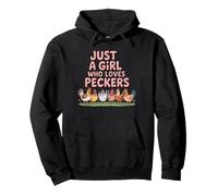 Just A Girl Who Loves Peckers Chicken Farm Animal Tees Funny Sudadera con Capucha
