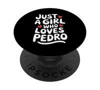 Just A Girl Who Loves Pedro T-Shirt Cute Pedro PopSockets PopGrip Adhesivo