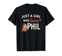 Just a Girl Who Loves Phil Groundhog Humor Art Camiseta