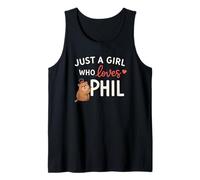 Just a Girl Who Loves Phil Groundhog Humor Art Camiseta sin Mangas