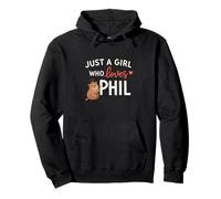 Just a Girl Who Loves Phil Groundhog Humor Art Sudadera con Capucha