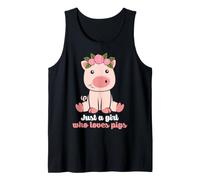 Just a Girl Who Loves Pig - Corona de Flores de Cerdo Camiseta sin Mangas