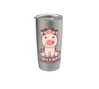 Just a Girl Who Loves Pig - Corona de flores de cerdo Vaso térmico de acero inoxidable de doble pared