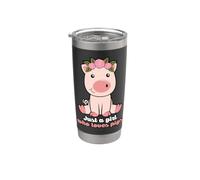 Just a Girl Who Loves Pig - Corona de flores de cerdo Vaso térmico de acero inoxidable de doble pared