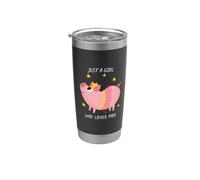 Just a Girl who Loves Pigs Funny Pig Farmer Vaso térmico de acero inoxidable de doble pared