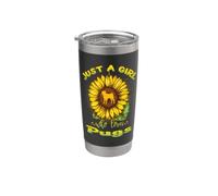 Just A Girl Who Loves Pugs Funny Dog Sunflower Pug Vaso térmico de acero inoxidable de doble pared