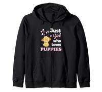 Just a Girl Who Loves Puppies Puppy Lover Sudadera con Capucha